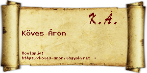 Köves Áron névjegykártya